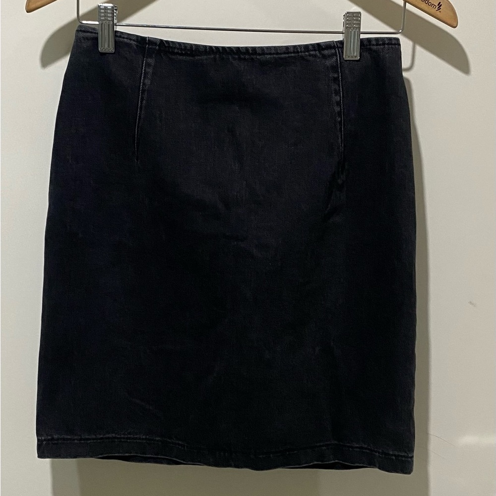 NWT | ASOS Denim Black Skirt with Back Zip - Picture 3 of 7